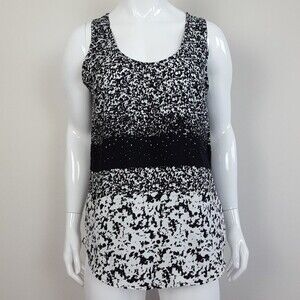 Banana Republic Black & White Speckled Tank Top